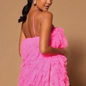 NWT Fashion Nova Pink Dreams Tulle Mini Dress Size Small